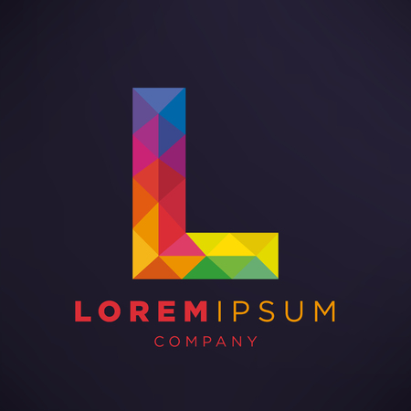 Geometric Letter L Icon and Logo Template.のイラスト素材