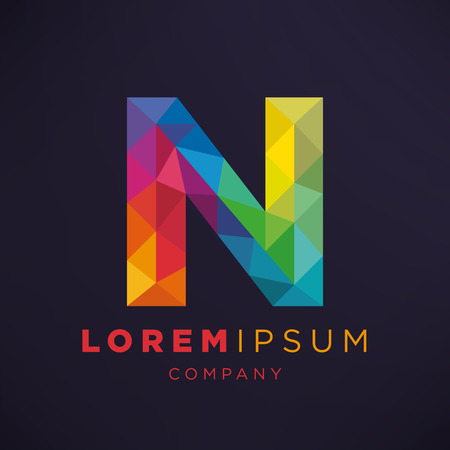Geometric Letter N Icon and Logo Template.のイラスト素材