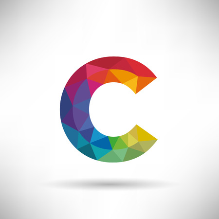 Geometric Letter C Icon and Logo Template.のイラスト素材