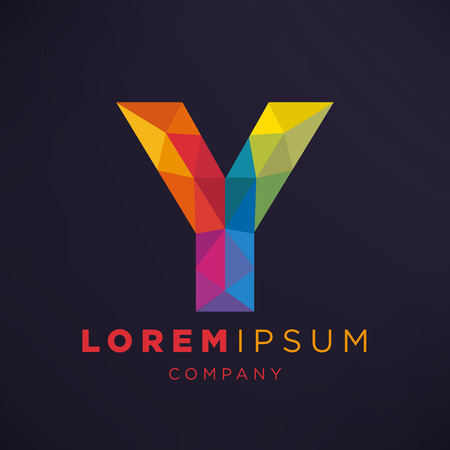 Geometric Letter Y Icon and Logo Template.のイラスト素材