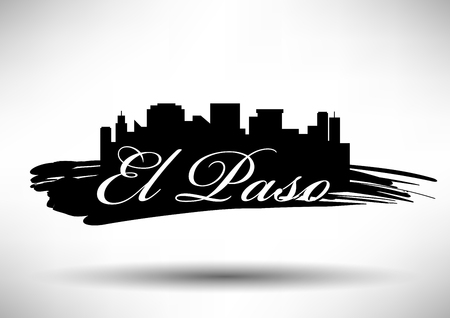 Vector Graphic Design of El Paso City Skylineのイラスト素材