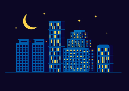 Flat Modern City Illustrationのイラスト素材