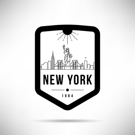 New York City Modern Skyline Vector Templateのイラスト素材