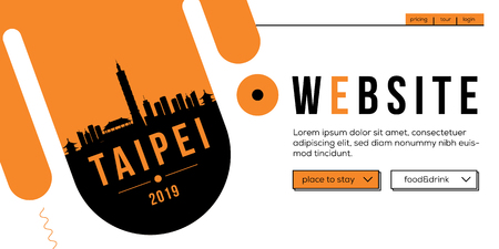 Taipei Modern Poster Design with Vector Linear Skylineのイラスト素材