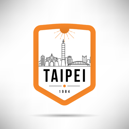 Taipei City Modern Skyline Vector Templateのイラスト素材