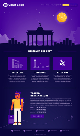 Berlin City Webpage Design Templateのイラスト素材