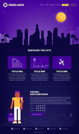 City Webpage Design Templateのイラスト素材