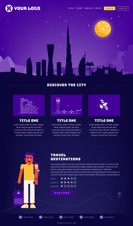 Dubai City Webpage Design Templateのイラスト素材