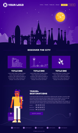 Barcelona City Webpage Design Templateのイラスト素材