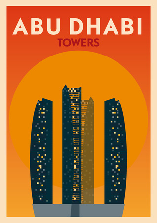 Landmark of Abu Dhabi Poster Designのイラスト素材