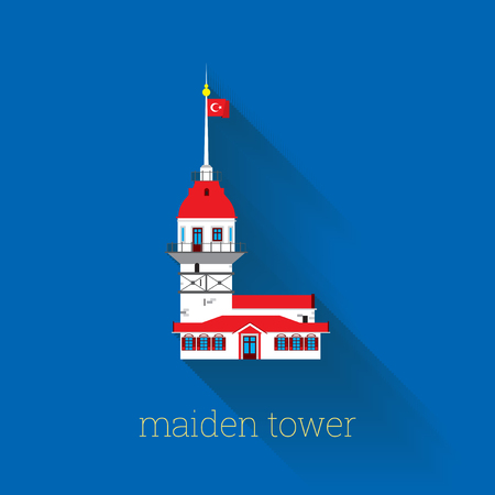 Maiden Tower, Istanbul Poster Designのイラスト素材