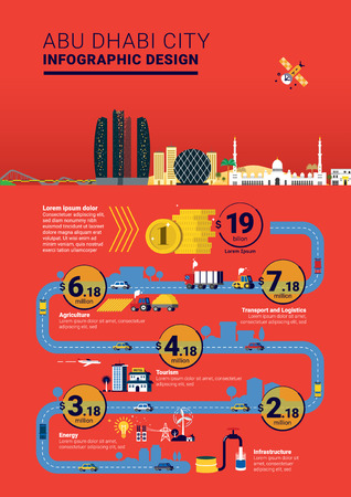 Abu Dhabi Infographic Template Designのイラスト素材