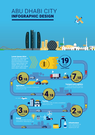 Abu Dhabi Infographic Template Designのイラスト素材