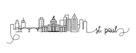 St. Paul City Skyline Doodle Signのイラスト素材