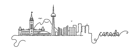 Canada City Skyline Doodle Signのイラスト素材