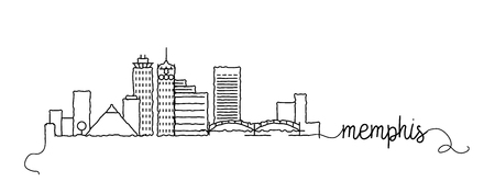 Memphis City Skyline Doodle Signのイラスト素材
