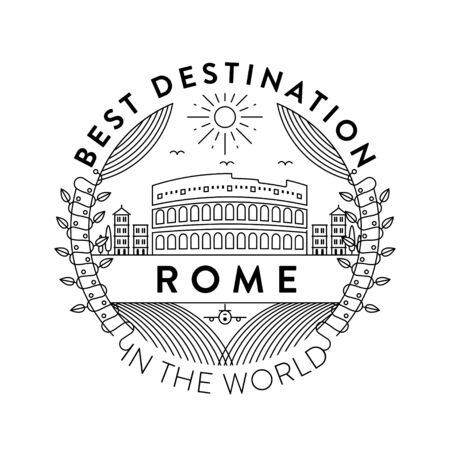 Vector Rome City Badge, Linear Styleのイラスト素材