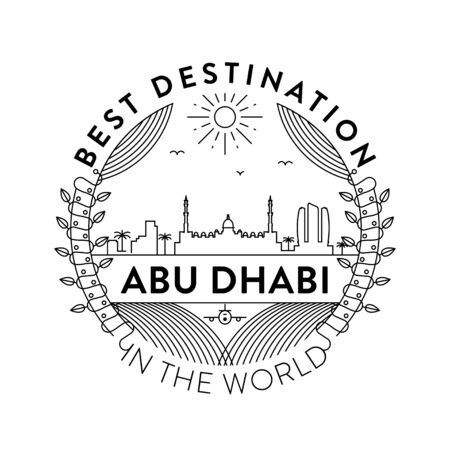 Vector Abu Dhabi City Badge, Linear Styleのイラスト素材