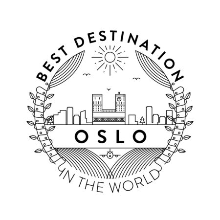 Vector Oslo City Badge, Linear Styleのイラスト素材