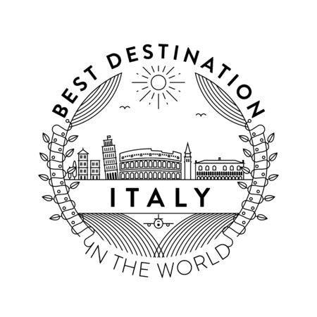 Vector Italy City Badge, Linear Styleのイラスト素材