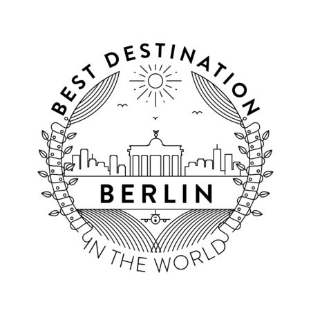 Vector Berlin City Badge, Linear Styleのイラスト素材