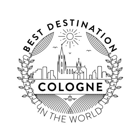 Vector Cologne City Badge, Linear Styleのイラスト素材