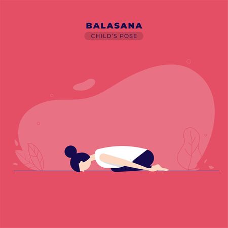 Child's Yoga Pose Vector Illustrationのイラスト素材