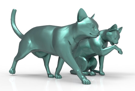 3D catsの写真素材