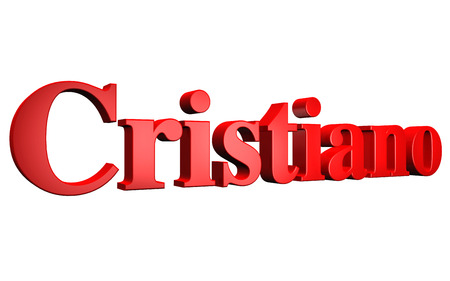 3D Cristiano text on white backgroundの写真素材