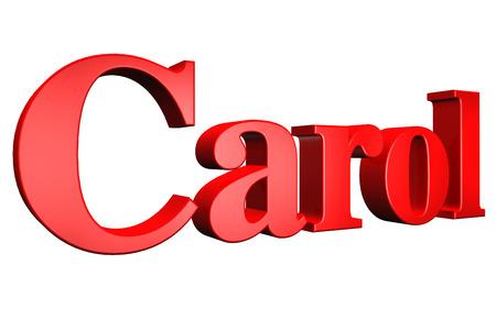 3D Carol text on white backgroundの写真素材