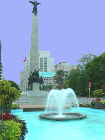 Monument and fountain.の写真素材