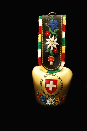 An souvenir cow bell from the Swiss alps.の写真素材