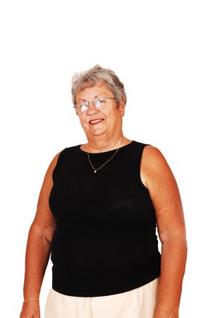 An happy senior woman getting a portrait shoot.  の写真素材