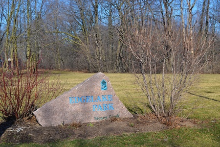 In early spring, a small park in Stoney Creek, Ontario, taken in beautifulsunshine のeditorial素材