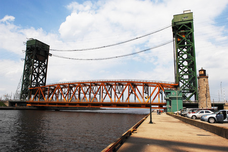 The old Burlington lift bridgeの写真素材