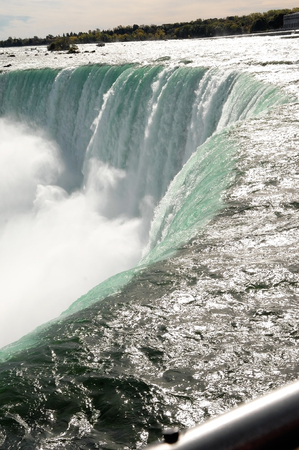 A closeup image of the Canadian Falls in Niagara Falls how the water is going over the edge on the horseshoe falls.の写真素材