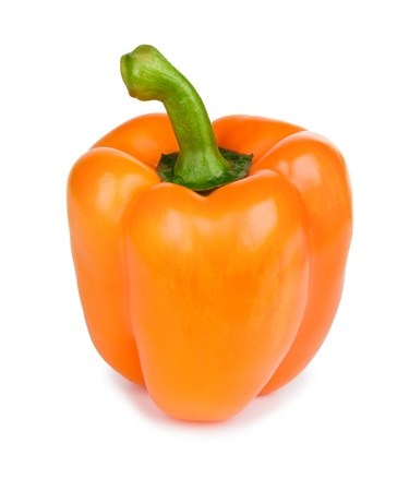Orange paprika (pepper) isolated on a white backgroundの写真素材