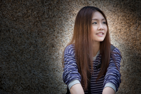 Hopeful girlの写真素材