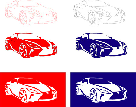 fast sport car of red, white, blue colorのイラスト素材