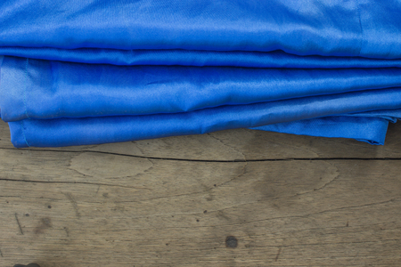 Rustic background for Oktoberfest with bavarian white and blue fabricの写真素材