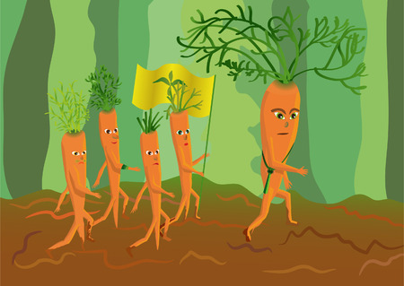 genetically modified carrots general and its armyのイラスト素材
