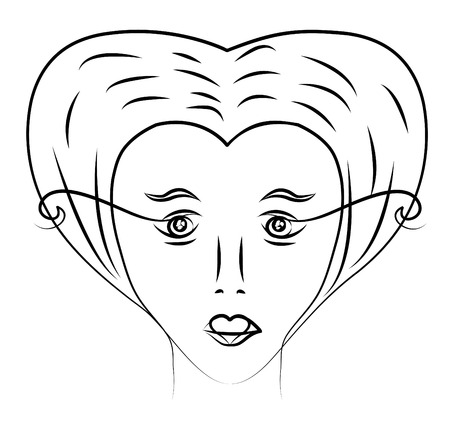 Stylized woman portrait as queen of heartsのイラスト素材