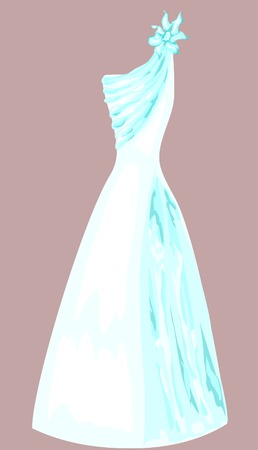 Isolated delicate wedding dress with flowerのイラスト素材