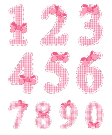 Isolated baby girl numeral setのイラスト素材