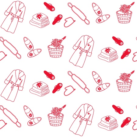 Monochromatic spa seamless pattern in simple styleのイラスト素材