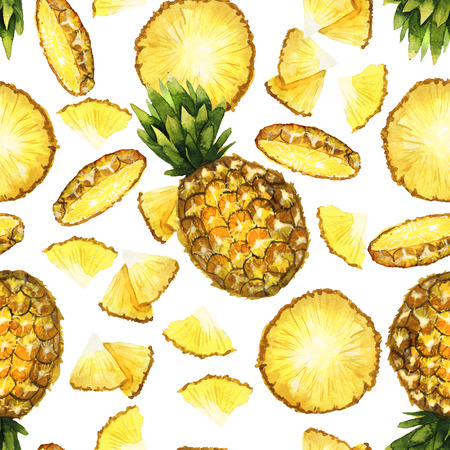 Pineapple pattern on whiteの写真素材