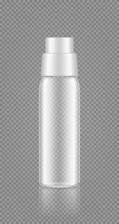 Empty transparent bottle mockup for kid shampoo, gel, bath foam, cleanerのイラスト素材