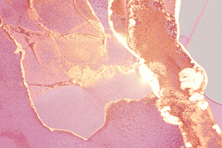 Pink and gold pattern with texture of geode and sparklesのイラスト素材