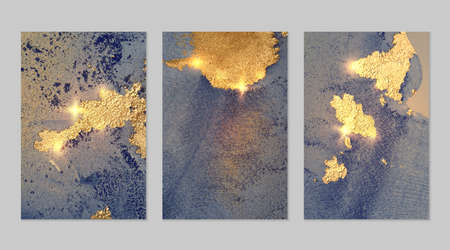 Navy blue and gold pattern with texture of geode and sparkles
