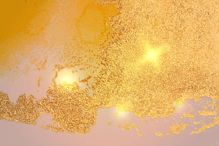 Gold, honey and yellow abstract alcohol ink marble textureのイラスト素材